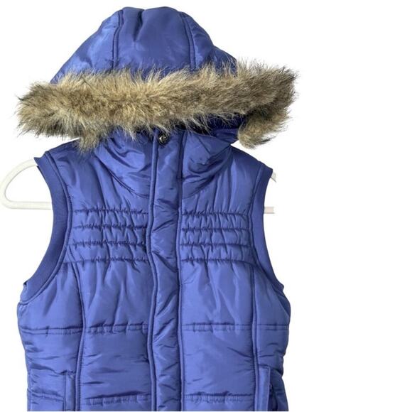 Burton Dry Ride Purple Fur Trim Snowboard Puffer Vest Size Small - Picture 3 of 15